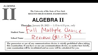 Algebra II 2 Regents Review January 2023 Part A [upl. by Lundberg]