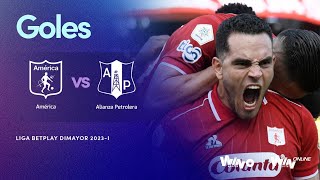 América vs Alianza Petrolera goles Liga BetPlay Dimayor 2023I  Fecha 9 [upl. by Ahsinra]