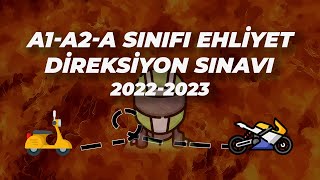 2022 MOTORSİKLET EHLİYETİ DİREKSİYON SINAVI  ANLATIMLI GEÇME GARANTİSİ  A1A2A EHLİYET SINAVI [upl. by Wolfort272]