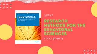 Psy 200  Research Ethics PART 2 [upl. by Nayra]