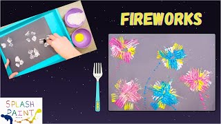 Firework Fork Painting Craft [upl. by Jerome]