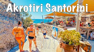 Akrotiri Santorini also drive and walk to the RED BEACH Greece 2023 [upl. by Serilda]