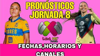 JORNADA 8 LIGA MX FEMENIL CLAUSURA 2024 FECHAS HORARIOS Y CANALES [upl. by Poul]