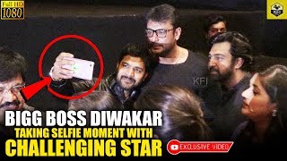 Bigg Boss Diwakar Taking Selfie Moment With Darshan amp Ambarish In Prema Baraha Movie Premiere Show [upl. by Madra]