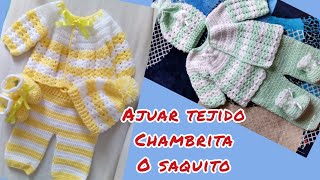 Ajuar de bebé chambrita o saquito tejido a ganchillo o crochet [upl. by Annoya503]