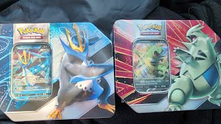 2 Empoleon and Tyranitar V Strikers Tins  Evolving Skies and Brilliant Stars Pokemon Cards Opening [upl. by Atteinotna]