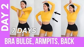 7 Days bra bulge armpit fat back fat easy standing workout no pushups [upl. by Aicirtal]