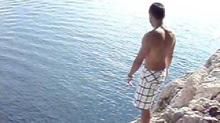 Makarska Croatia cliff jump big [upl. by Ahcilef]