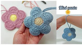 bu çantaya bayılacaksınız🌼 tığ işi papatya modeli kese çanta yapılışı crochetbag [upl. by Fates]