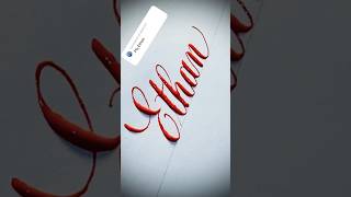 Copperplate calligraphy tutorial  how I write your name ethan [upl. by Fasa808]