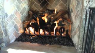 60quot Firerock Masonry fireplace with 48quot Eiklor Mombo gas logs [upl. by Annie]