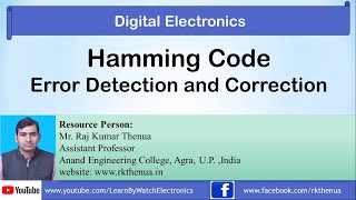 Error Detection and Correction using Hamming Code  HindiUrdu  Digital Electronics by RK THENUA [upl. by Fasta]