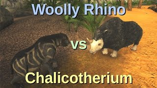 Woolly Rhino vs Chalicotherium  ARK Battle [upl. by Hyams876]