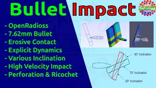 762mm Bullet Impact Analysis Using OpenRadioss  GMSH  Explicit Analysis  High Velocity Impact [upl. by Libbna]