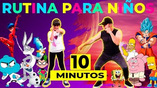 10 Minutos de EJERCICIOS para NIÑOS en Casa 😵💣KIDS WORKOUT at Home 👊💣 [upl. by Ardnek]