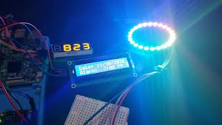 Batclock rises Custon arduino power clock with neopixel ring and mcp23017 io expander [upl. by Arait]