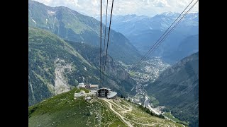 Skyway Monte Bianco Cable Car Courmayeur Italian Alps [upl. by Eilagam]