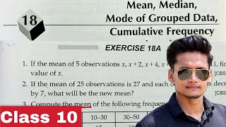 Class 10 EX 18A Q16 to Q20 MeanMedianMode of Grouped Data Chapter 18  RS Aggarwal Rajmith study [upl. by Harras]