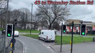 First bus Bristol route No43 to Warmley  Station road via Kingswood [upl. by Ahsemo429]