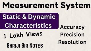 STATIC AND DYNAMIC CHARACTERISTICS OF MEASURING INSTRUMENTS  Static vs Dynamic characteristics [upl. by Dadirac]