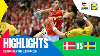 Denmark vs Sweden  Round 6  EHF EURO Cup 2024 [upl. by Nelrah]