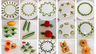 20 Fruit plate decoration  Fruit Vegetable Carving Garnish amp Cutting Tricks [upl. by Chessy]