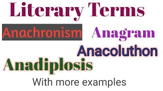 Literary Terms  Anachronism Anacoluthon Anadiplosis and Anagram for TGT PGT [upl. by Philis709]