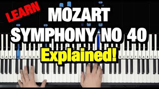 HOW TO PLAY  MOZART  SYMPHONY NO 40 IN G MINOR PIANO TUTORIAL LESSON [upl. by Marchese]