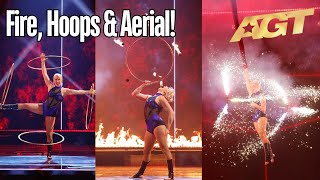 Grace Good returns with a FIERY hula hoop spectacle Qualifiers AGT 2023 [upl. by Edin]