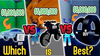 Thunderbird VS Hyperglider VS Lightbike Comparision Review  Best 5000000 vehicle in Mad City [upl. by Cofsky]