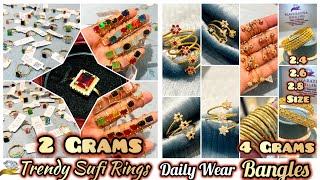 2 Grams Sufi Ring Collections  4 Grams Daily Wear Bangles Navaratnajewellers [upl. by Dustman274]