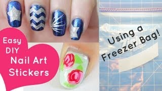 Easy DIY Nail Art StickersUsing a Freezer Bag [upl. by Noreen]