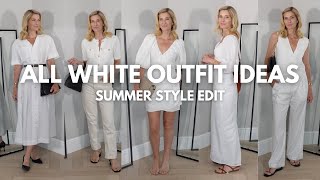 WHITE ON WHITE SUMMER FASHION  10 Chic all white outfits [upl. by Mit652]