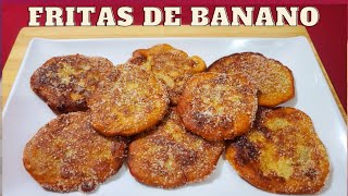 Como hacer fritas de banano delicioso postre fácil de hacer [upl. by Ydnar372]