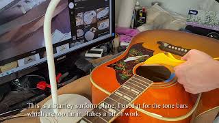 Improve Your Acoustic Guitars Tone  Scalloping Braces on an Epiphone Dove How To [upl. by Saraiya292]