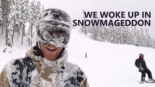 We Woke Up In Snowmageddon  Deep Powder Snowboarding [upl. by Sunshine]