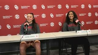 Gabbie Garcia Tia Milloy Interview  OU Softball Newcomer Day [upl. by Bolanger]