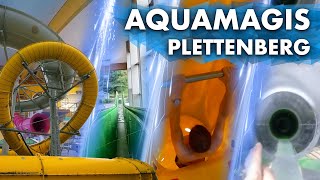 All Water Slides at Aquamagis Plettenberg  Onride POV [upl. by Kelda]