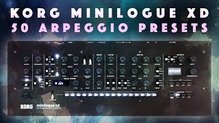 Korg Minilogue XD  Motion Arp 50 presets Sound Demo [upl. by Atika]