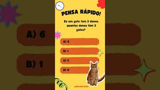 Pensa rápido nesse desafio divertido 🤔😽😸 quiz matematika shorts [upl. by Arelus]