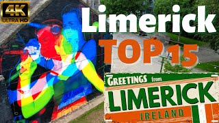 Limerick Ireland  Limerick City Center Tour Guide  Top 15 Best Things To Do  4K Drone Vlog Video [upl. by Ahsienaj615]