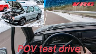 200HP 1985 Volkswagen Golf MK2 VR6  POV Test Drive in Winter StartUp Acceleration 0100 [upl. by Ennayd]