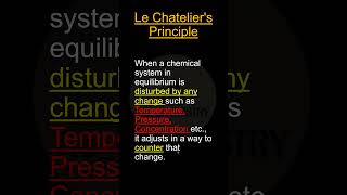 Le Chateliers Principle lechat Equilibrium chemicalreaction LeChateliersPrinciple viralshorts [upl. by Otrebile]