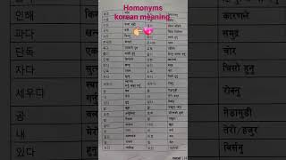 👉❤korean Homonyms meaning in nepalikorean language💖 👈 [upl. by Carlota]