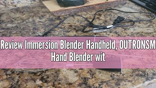 Review Immersion Blender Handheld OUTRONSM Hand Blender with 4point thickened SS blades Milk Frot [upl. by Tricia611]