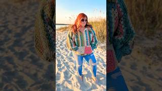 Crochet hexagon pull over with pockets amp a hood 💚💕 crochet beginnercrocheter crochetcardigan [upl. by Edy]