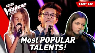 MOST POPULAR TALENTS on The Voice Kids 😍  Top 10 [upl. by Eeldarb922]