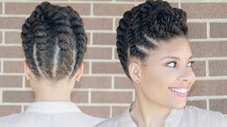 Flat Twist Updo  Protective Style [upl. by Lala406]