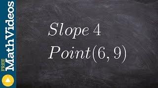 Finding the equation of a line using point slope form given a point and slope [upl. by Nahaj357]