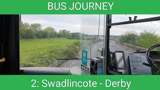 🇬🇧 BUS JOURNEY  Arriva Midlands 2 Swadlincote  Derby [upl. by Aisor]